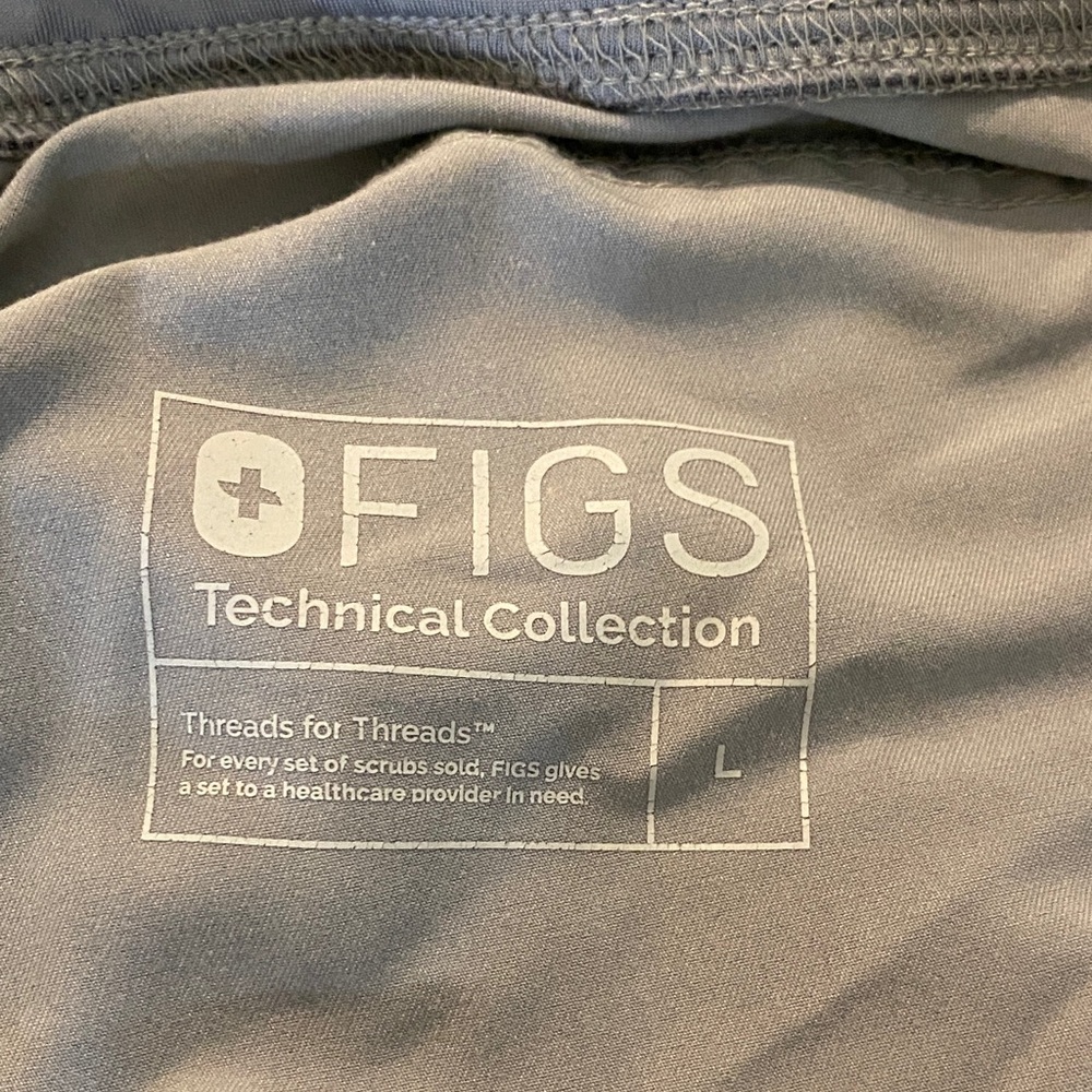 FIGS Large Gray with Pink Drawstring Pants, Style T21004 Kade Cargo Scrubs - Picture 9 of 9